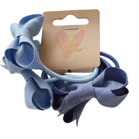 Your Little Miss Elastici per capelli ragazza con fiocco - denim Your Little Miss Elastici per capelli ragazza con fiocco - denim