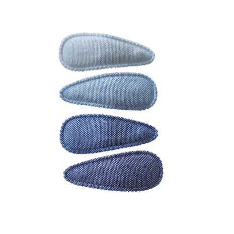 Your Little Miss Baby snap clips with fabric - denim Your Little Miss Baby snap clips with fabric - denim