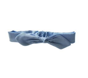 Your Little Miss Bandeau cheveux bébé avec bouton et nœud - denim