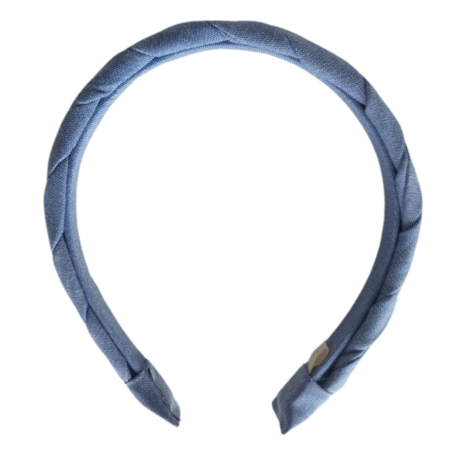 Your Little Miss Alice band with braid - denim Your Little Miss Alice band with braid - denim
