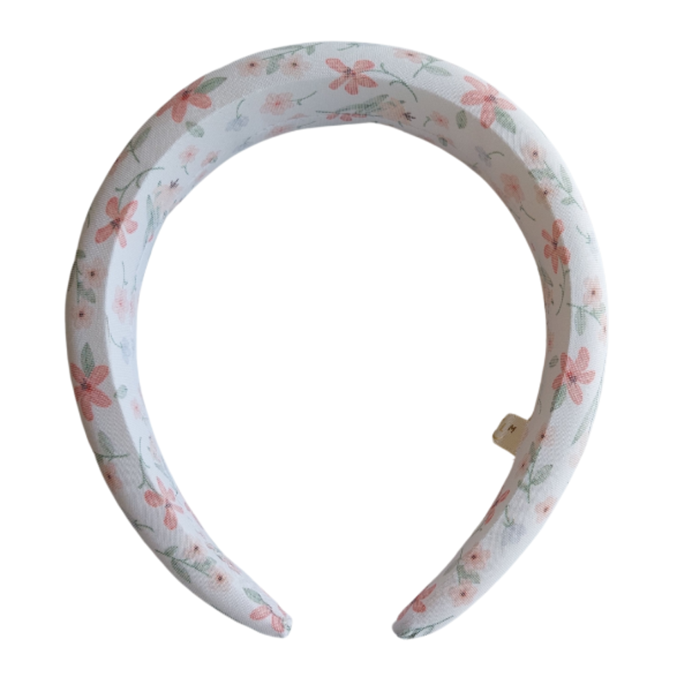 Your Little Miss Serre-tête fille large en satin - coral bloom