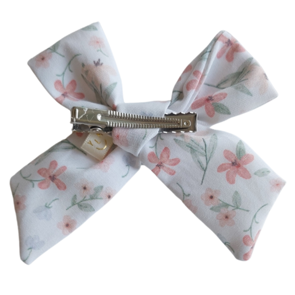 Your Little Miss Barrette cheveux fille avec nœud - coral bloom