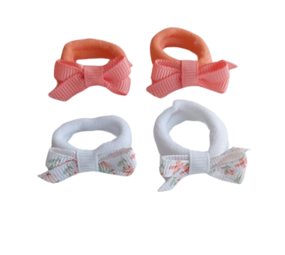 Your Little Miss Baby hair elastics with bow Liv - coral bloom Your Little Miss Baby hair elastics with bow Liv - coral bloom