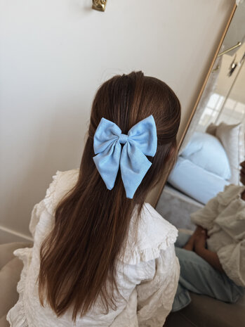 Your Little Miss Fermagli per capelli ragazza con grande fiocco - denim Your Little Miss Fermagli per capelli ragazza con grande fiocco - denim