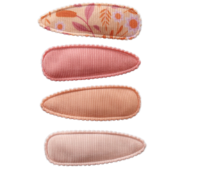 Your Little Miss Snap clips with fabric - sunset harvest