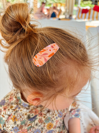 Your Little Miss Snap clips with fabric - sunset harvest