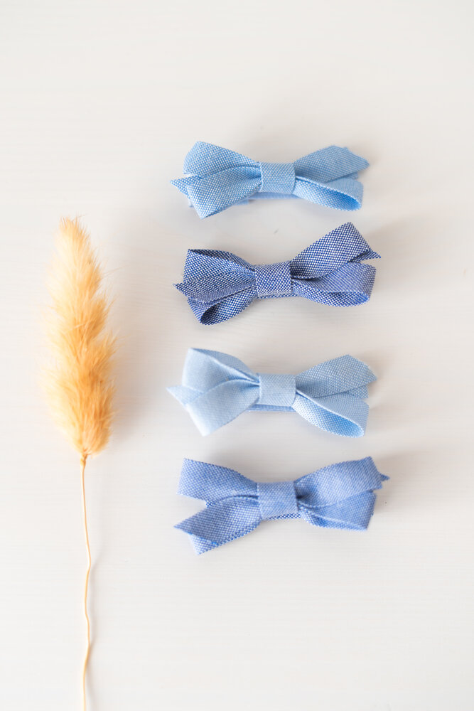 Your Little Miss Hair clips with bow Olivia - denim Your Little Miss Hair clips with bow Olivia - denim