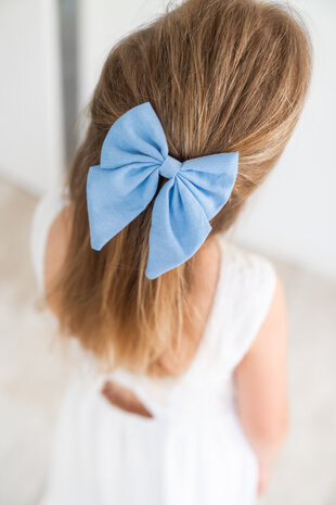 Your Little Miss Hårnål med stor sløyfe - denim Your Little Miss Hårnål med stor sløyfe - denim