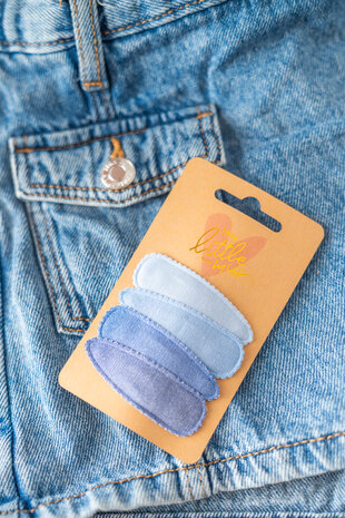 Your Little Miss Barrettes clic-clac fille avec du tissu - denim Your Little Miss Barrettes clic-clac fille avec du tissu - denim