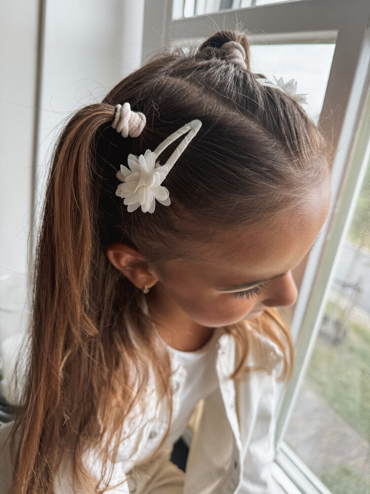 Your Little Miss Barrettes Jade - Flower ivory