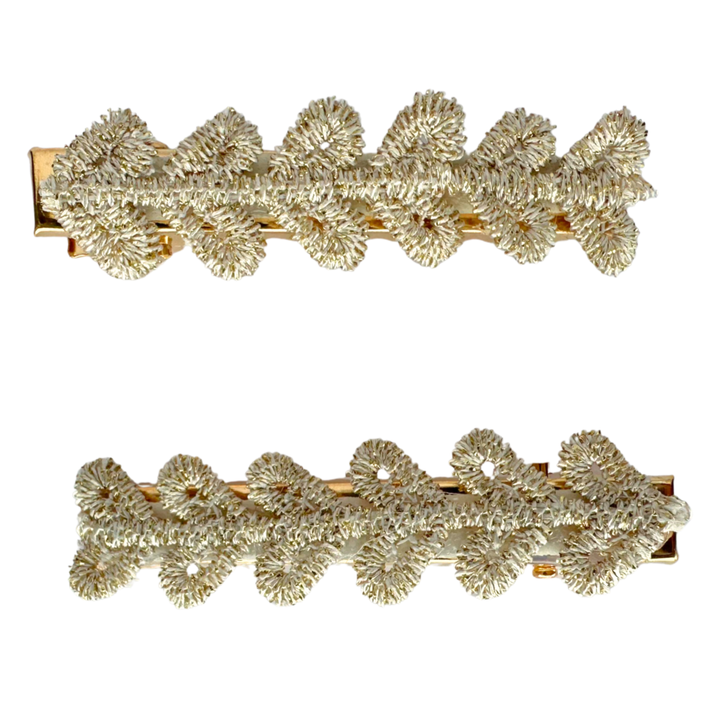 Your Little Miss Hair clips with flowers Nina - Sparkle hearts