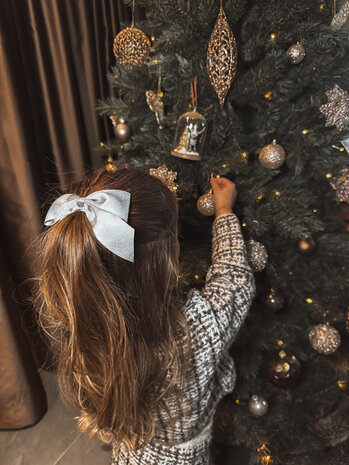 Your Little Miss Haarspeld met grote strik Marly - Silver sparkle Your Little Miss Haarspeld met grote strik Marly - Silver sparkle