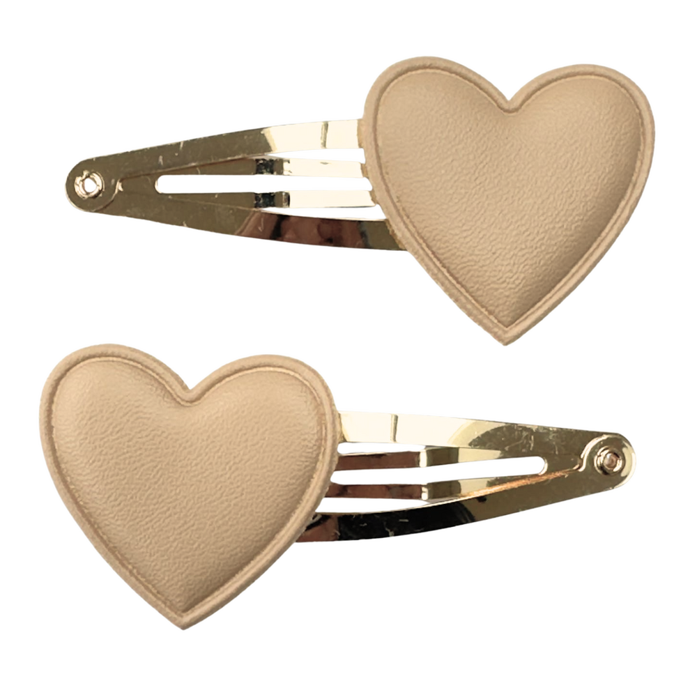 Your Little Miss Barrette clic-clac fille étoiles - Beige hearts Your Little Miss Barrette clic-clac fille étoiles - Beige hearts