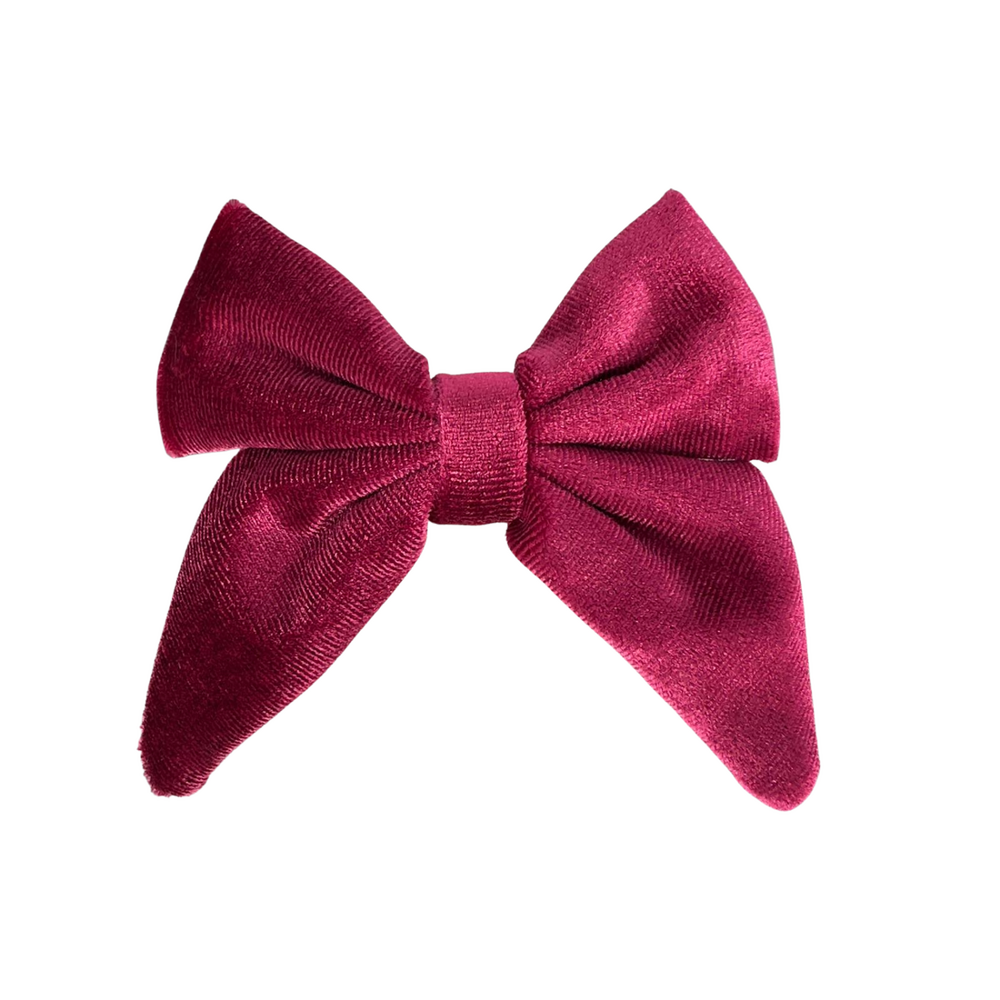 Your Little Miss Hair clip with small bow Marly - Velvet burgundy Your Little Miss Hair clip with small bow Marly - Velvet burgundy