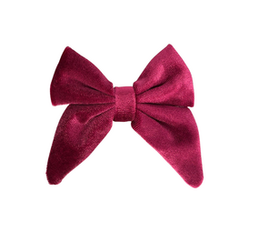 Your Little Miss Hair clip with small bow Marly - Velvet burgundy Your Little Miss Hair clip with small bow Marly - Velvet burgundy