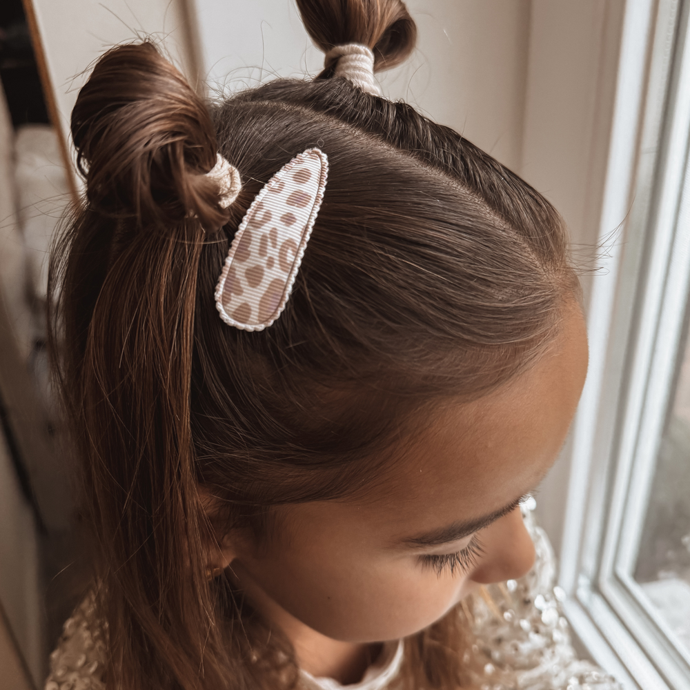 Your Little Miss Hair clips Pippa - leopard latte