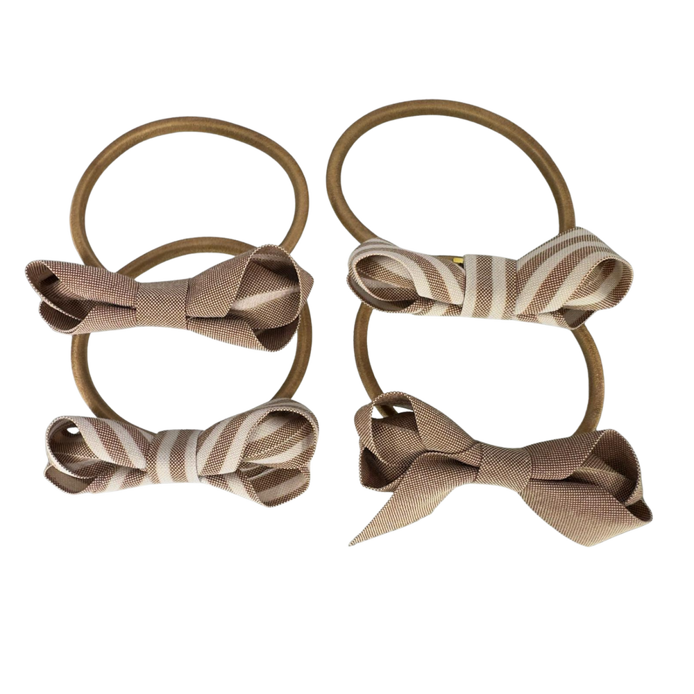 Your Little Miss Basic haarelastiekjes met strik Loïs - Caramel stripe Your Little Miss Basic haarelastiekjes met strik Loïs - Caramel stripe