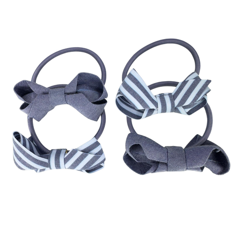 Your Little Miss Basiska hårsnoddar med rosett Loïs - Azure stripe