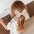 Barrette avec nœud Tess - Caramel stripe