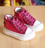 Trendy kinderschoenen met roze metallic glitter
