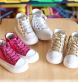 Trendy kinderschoenen met roze metallic glitter