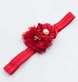 Baby haarbandje rode bloemen