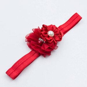 Baby haarbandje rode bloemen