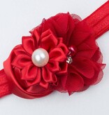 Baby haarbandje rode bloemen