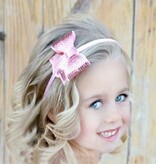 Baby haarbandje grote strik lichtroze