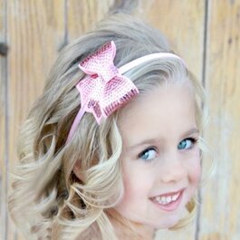 Haarbandje grote strik lichtroze