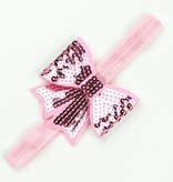 Baby haarbandje grote strik lichtroze