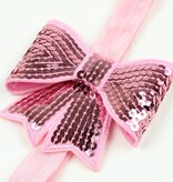 Baby haarbandje grote strik lichtroze