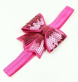 Baby haarbandje grote strik fuchsia