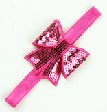 Baby haarbandje grote strik fuchsia