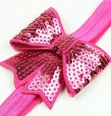 Baby haarbandje grote strik fuchsia