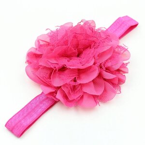 Baby haarbandje vintage chiffon bloem fuchsia