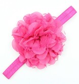 Baby haarbandje vintage chiffon bloem fuchsia
