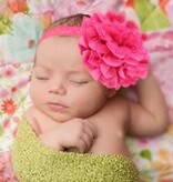 Baby haarbandje vintage chiffon bloem fuchsia