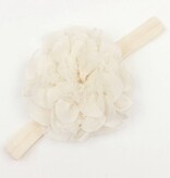 Baby haarbandje vintage chiffon bloem ivoor