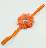 Baby haarbandje kleine chiffon bloem (oranje)