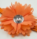 Baby haarbandje kleine chiffon bloem (oranje)