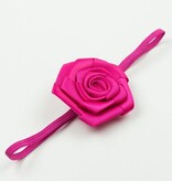 Baby haarbandje satijnen roosje (fuchsia)
