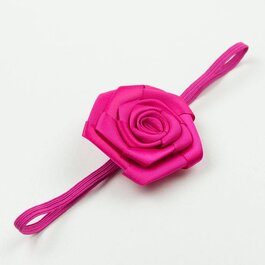 Haarbandje satijnen roosje (fuchsia)