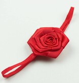 Baby haarbandje satijnen roosje (rood)