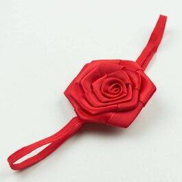 Haarbandje satijnen roosje (rood)