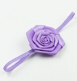 Baby haarbandje satijnen roosje (lila)