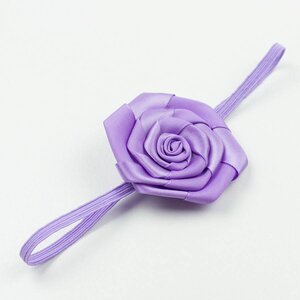 Baby haarbandje satijnen roosje (lila)