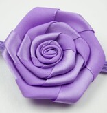 Baby haarbandje satijnen roosje (lila)