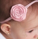 Baby haarbandje satijnen roosje (lila)