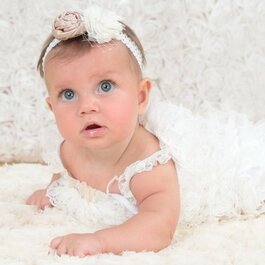 Haarbandje van kant met voile (beige/ivoor)